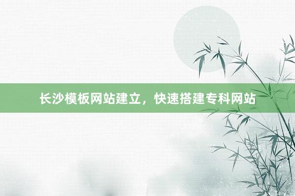 长沙模板网站建立，快速搭建专科网站