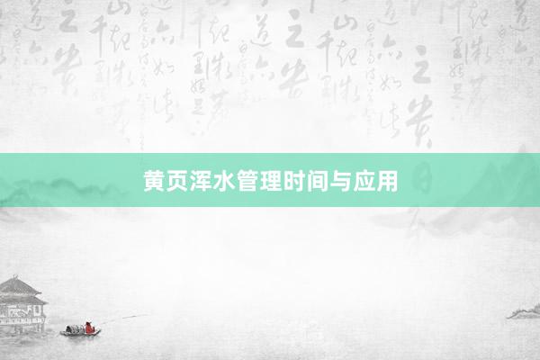 黄页浑水管理时间与应用